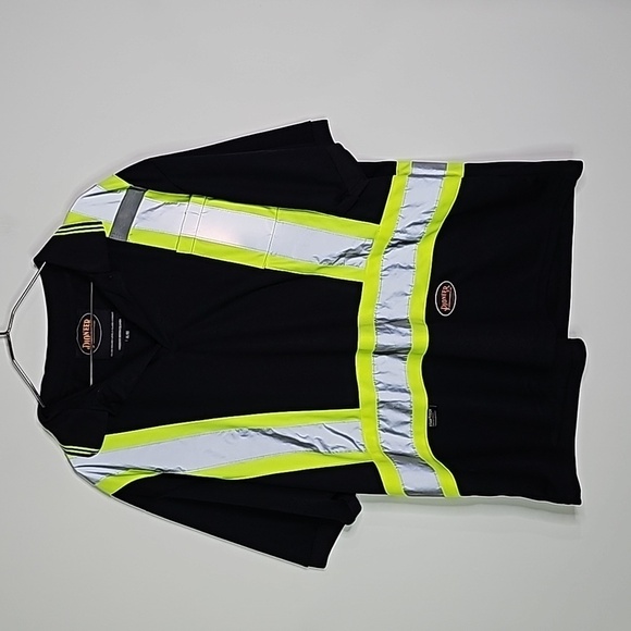 Pioneer XL black reflective class 1 level 2 storm master traffic short sleeve - Picture 1 of 7